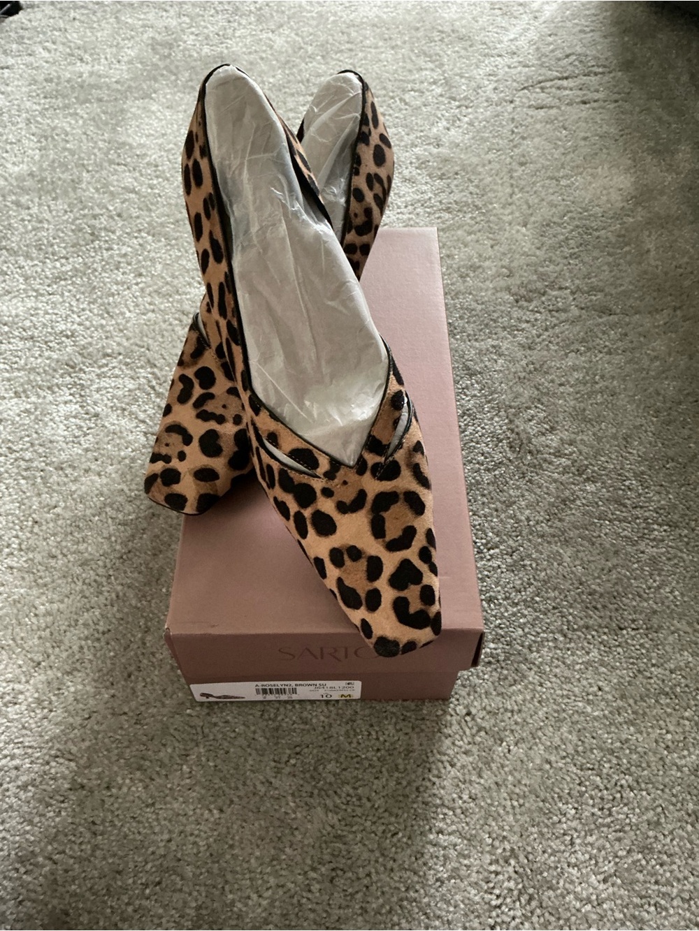 SARTO By Franco Sarto Leopard Print Pointed Toe Flats - Tan/Black